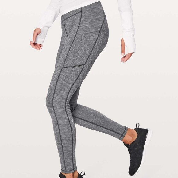 Lululemon Speed Up Tight Full-On Luxtreme Brushed 28" Heathered Deep Coal size 4 - Picture 1 of 9